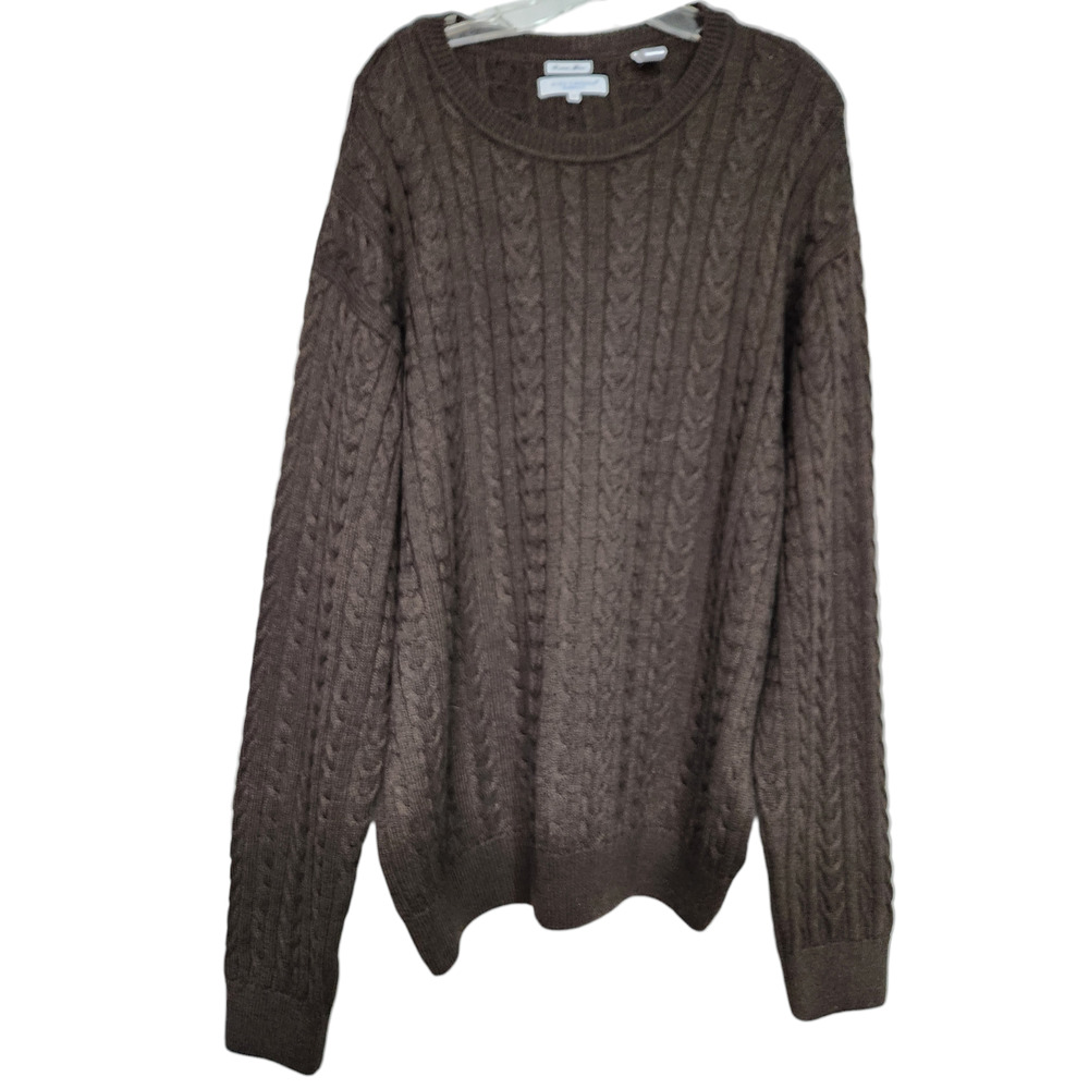 Alex Cannon Dark Brown Italian Yarn Knit Sweater XXL